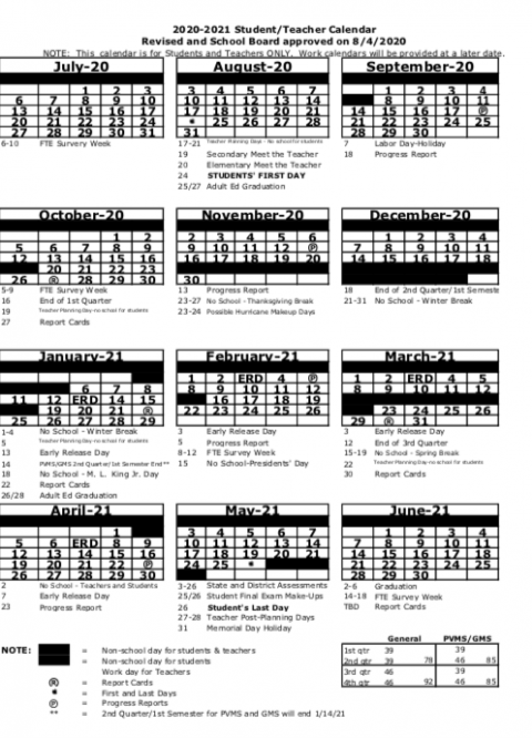 Calendars | R. B. Stewart Middle School